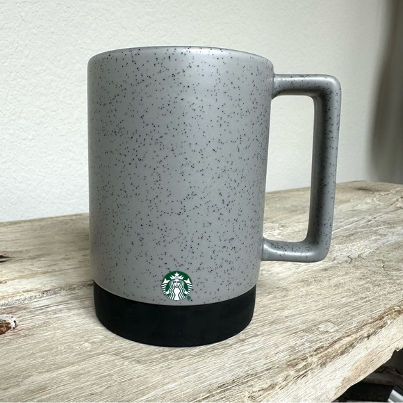 Starbucks 2021 Gray Speckled Ceramic Desktop Mug with Silicone Nonslip Bottom - Picture 1 of 5